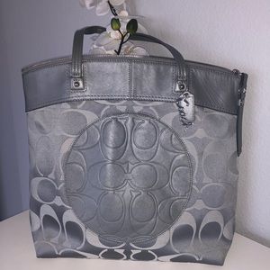 Authentic Coach Tote Bag (silver and lavender)